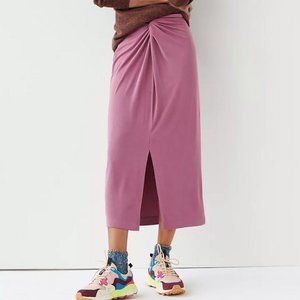 ANTHROPOLOGIE PURPLE TWIST FRONT JUNIE MIDI SKIRT
